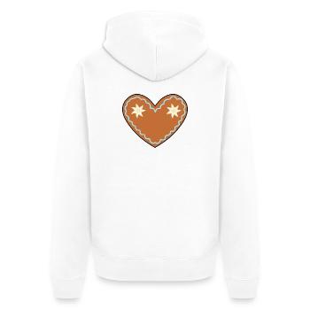 Dekoratives Herz mit floralen Details - Unisex Premium Bio Zip Hoodie - Weiß - Hinten - Thijin (182cm)