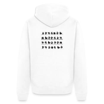 Humorous Chickens - Team - Friends - Unisex Premium Organic Zip Hoodie - white - Back - Thijin (182cm)