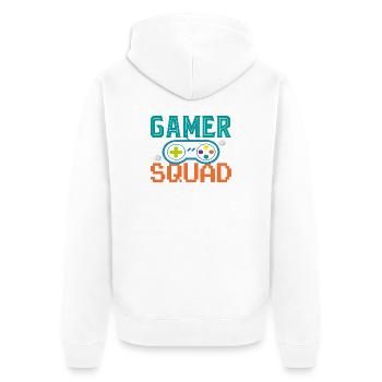 GAMER-Kader - Unisex Premium Bio Zip Hoodie - Weiß - Hinten - Thijin (182cm)