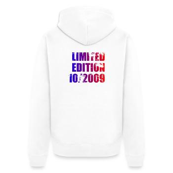 16ème Anniversaire Edition Limitée 10/2009 - Veste à capuche bio Premium Unisexe - blanc - Dos - Thijin (182cm)