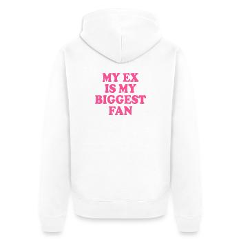 Mon ex est mon plus grand fan - Veste à capuche bio Premium Unisexe - blanc - Dos - Thijin (182cm)