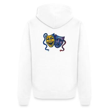 Theater maskiert Freude und Trauer - Unisex Premium Bio Zip Hoodie - Weiß - Hinten - Thijin (182cm)