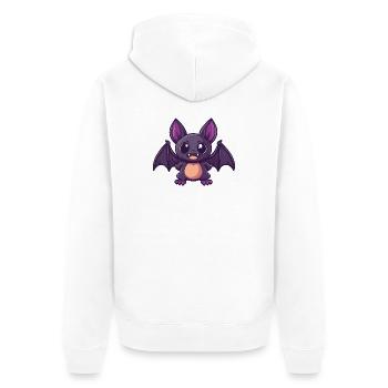 Fledermaus Halloween Lustig Comic - Unisex Premium Bio Zip Hoodie - Weiß - Hinten - Thijin (182cm)