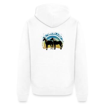 Chevaux - Veste à capuche bio Premium Unisexe - blanc - Dos - Thijin (182cm)