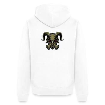 Devilish Demon Mask Halloween Creepy Gothic - Unisex Premium Organic Zip Hoodie - white - Back - Thijin (182cm)