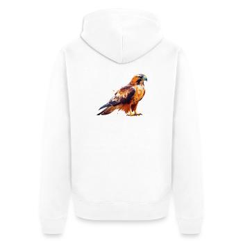 Faucon - Veste à capuche bio Premium Unisexe - blanc - Dos - Thijin (182cm)