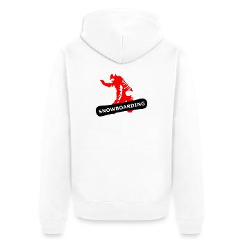 Snowboarding - Unisex Premium Bio Zip Hoodie - Weiß - Hinten - Thijin (182cm)
