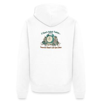 I Can't Adult Today Chaos - Unisex Premium Organic Zip Hoodie - white - Back - Thijin (182cm)
