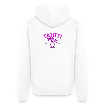 Tahiti - Palm Tree - Palm Trees - French Polynesia Beach - Unisex Premium Organic Zip Hoodie - white - Back - Thijin (182cm)