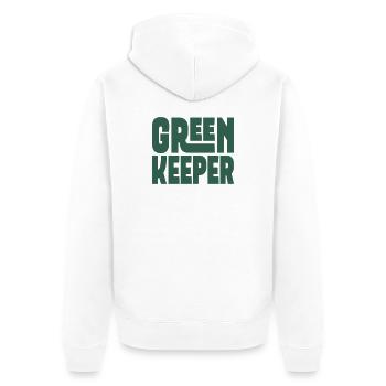 Greenkeeper für Rasenfreunde - Unisex Premium Bio Zip Hoodie - Weiß - Hinten - Thijin (182cm)