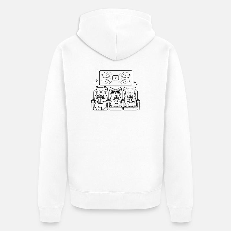 Art de ligne cinéma Cats - Veste à capuche bio Premium Unisexe - blanc