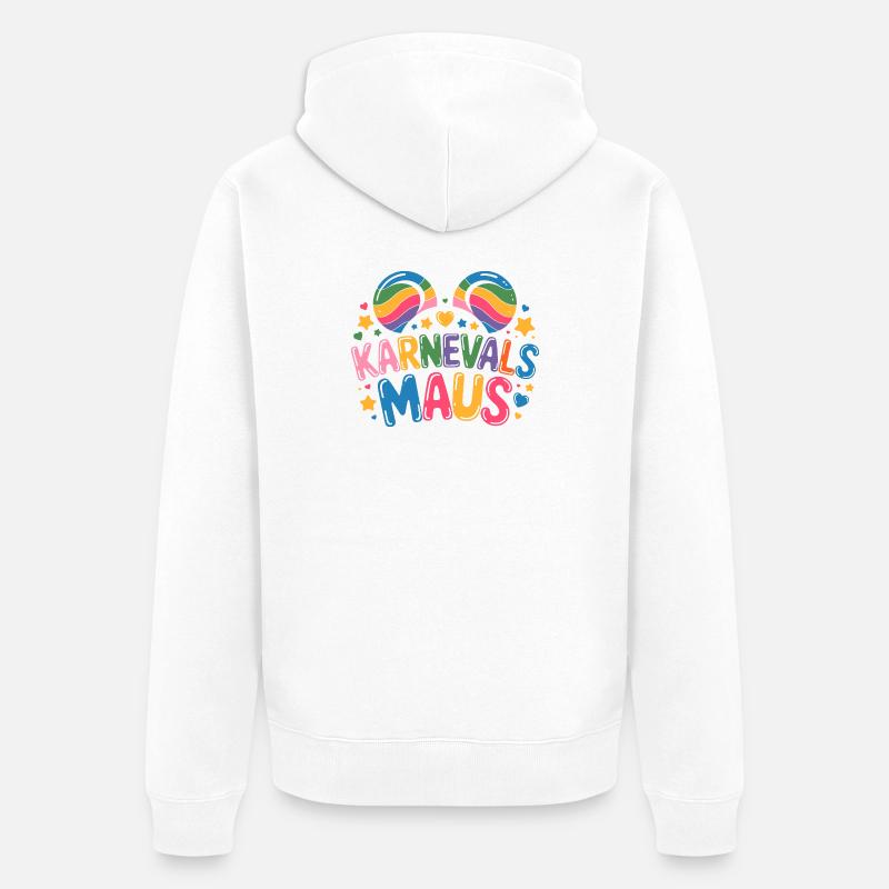Karnevalsmaus Karneval Köln Kölner Karnevals Maus - Unisex Premium Bio Zip Hoodie - Weiß