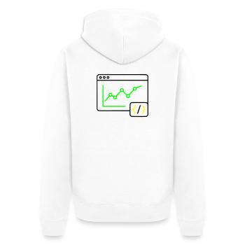 Web Analyse Chart Coding Browser Vektor - Unisex Premium Bio Zip Hoodie - Weiß - Hinten - Thijin (182cm)
