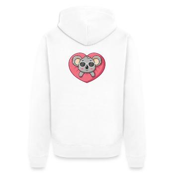 Koala Heart Glam-Sonnenbrille Cool - Unisex Premium Bio Zip Hoodie - Weiß - Hinten - Thijin (182cm)