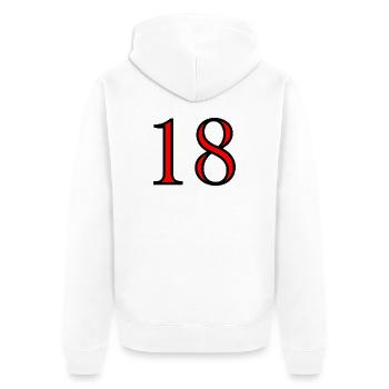 18. 18 ANS. 18e ANNIVERSAIRE. ANNIVERSAIRE 18 ANS. - Veste à capuche bio Premium Unisexe - blanc - Dos - Thijin (182cm)