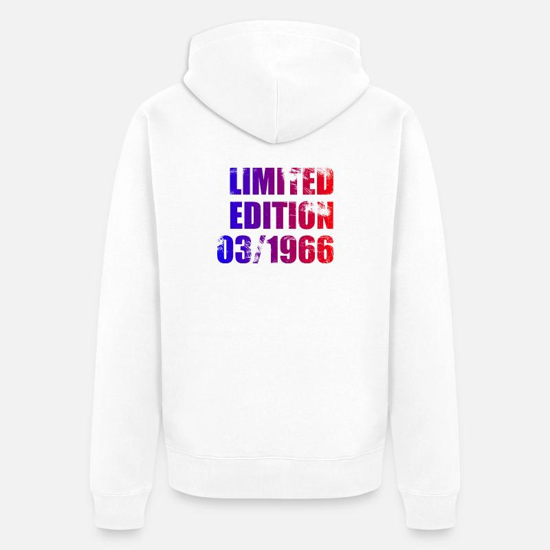 60e anniversaire Édition Limitée 03/1966 - Veste à capuche bio Premium Unisexe - blanc