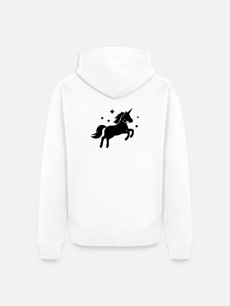Einhorn Sterne Schwarz Symbol - Unisex Premium Bio Zip Hoodie - Weiß