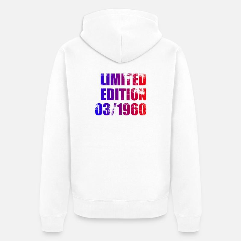 66e anniversaire Édition Limitée 03/1960 - Veste à capuche bio Premium Unisexe - blanc