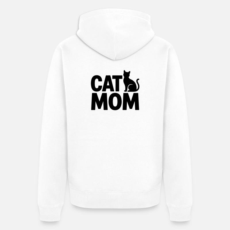 Maman Chat : Maman Chat - Veste à capuche bio Premium Unisexe - blanc