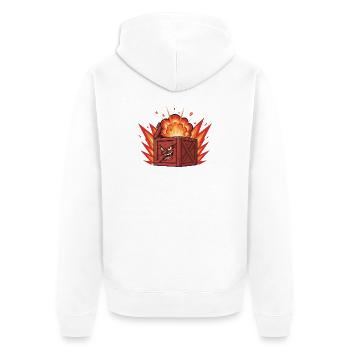 Boîte en bois explosive au visage sombre - Veste à capuche bio Premium Unisexe - blanc - Dos - Thijin (182cm)