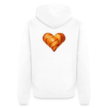 Illustration de croissant en forme de cœur - Veste à capuche bio Premium Unisexe - blanc - Dos - Thijin (182cm)