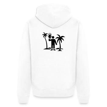 Party Urlaub Insel Bier - Unisex Premium Bio Zip Hoodie - Weiß - Hinten - Thijin (182cm)