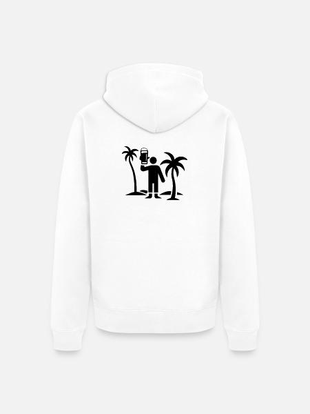 Party Urlaub Insel Bier - Unisex Premium Bio Zip Hoodie - Weiß
