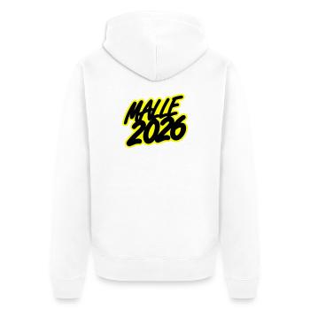 Malle 2026 - Veste à capuche bio Premium Unisexe - blanc - Dos - Thijin (182cm)