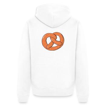 Brezel Laugenbrezel Brot Bäcker Brezen Backwaren - Unisex Premium Bio Zip Hoodie - Weiß - Hinten - Thijin (182cm)