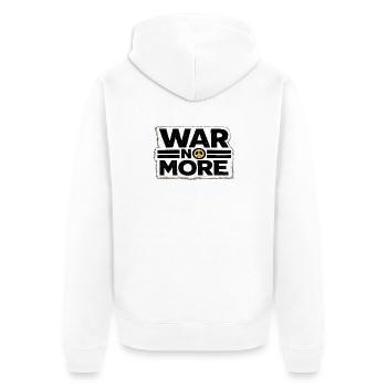 War No More – Sticker Peace & Humanity - Unisex Premium Organic Zip Hoodie - white - Back - Thijin (182cm)