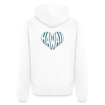 Hawaï, Hawaï Angular HeartTypo Design - Veste à capuche bio Premium Unisexe - blanc - Dos - Thijin (182cm)