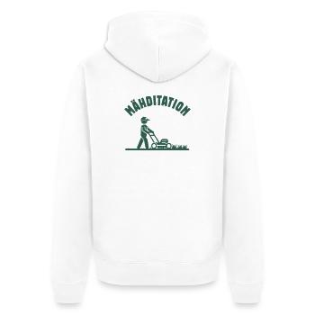 Mähditiere Rasenmäher Fan - Unisex Premium Bio Zip Hoodie - Weiß - Hinten - Thijin (182cm)