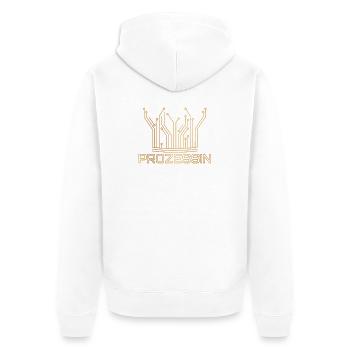 Prozessin - Prozessor trifft Prinzessin  - Unisex Premium Bio Zip Hoodie - Weiß - Hinten - Thijin (182cm)