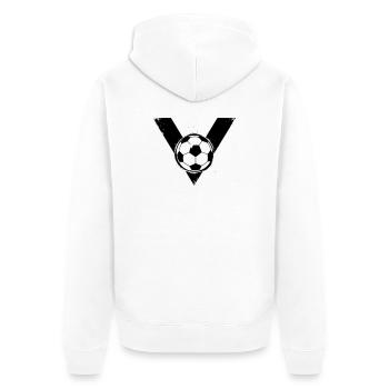 Football V Victory Crest Grunge - Veste à capuche bio Premium Unisexe - blanc - Dos - Thijin (182cm)