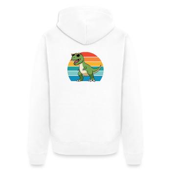 Trex Tyrannosaurus Rex T-Rex Dino Dinosaur - Unisex Premium Organic Zip Hoodie - white - Back - Thijin (182cm)