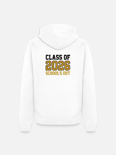 Class of 2026 Schools Out Logo - Unisex Premium Organic Zip Hoodie - white