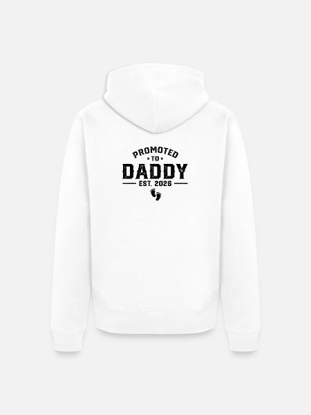 Promoted to Daddy 2026 Est. - Unisex Premium Organic Zip Hoodie - white