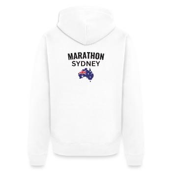 Marathon Sydney - Veste à capuche bio Premium Unisexe - blanc - Dos - Thijin (182cm)
