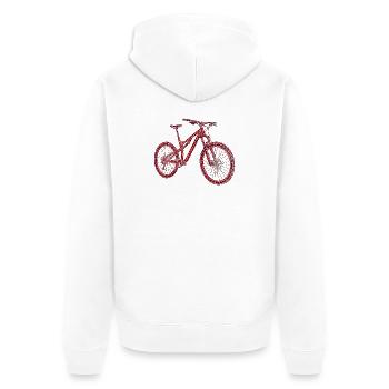  MTB Mosaik – Mountainbike als Kunstobjekt - Unisex Premium Bio Zip Hoodie - Weiß - Hinten - Thijin (182cm)