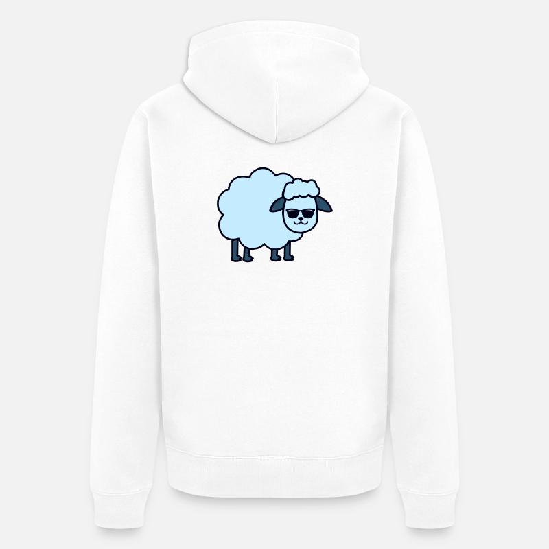 Lunettes de soleil Bleu mouton - Veste à capuche bio Premium Unisexe - blanc
