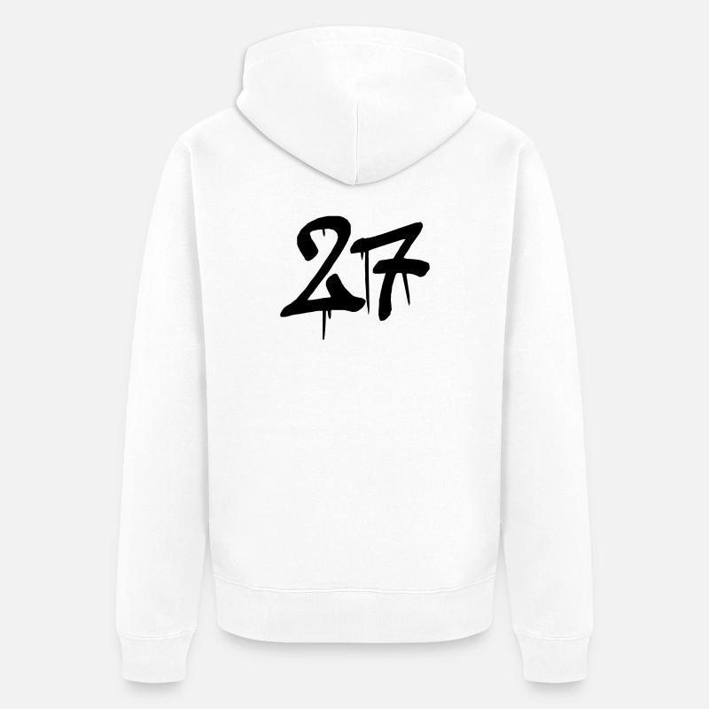 27 - Unisex Premium Bio Zip Hoodie - Weiß