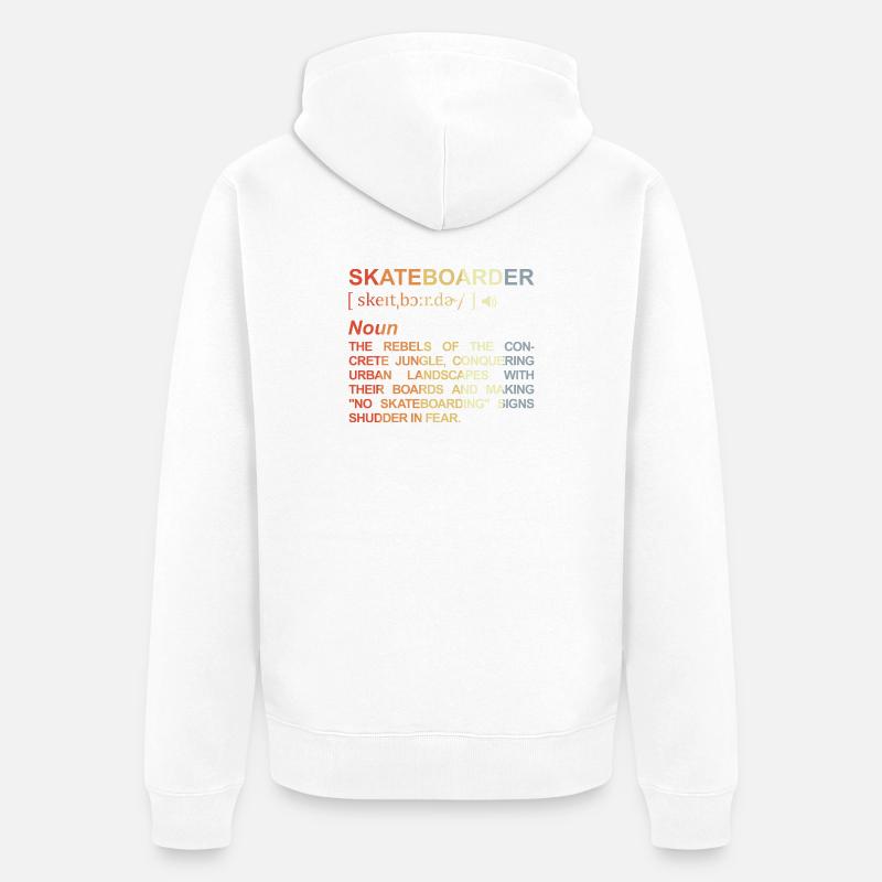 Signification de skateboarder - Veste à capuche bio Premium Unisexe - blanc