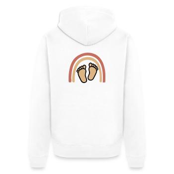 Baby Füße Regenbogen Boho - Unisex Premium Bio Zip Hoodie - Weiß - Hinten - Thijin (182cm)