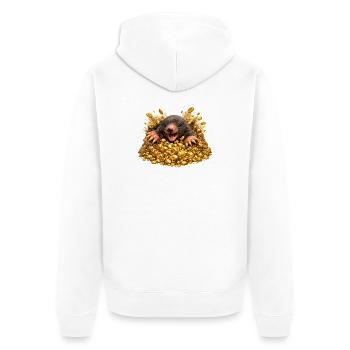 Mole in golden hope - Unisex Premium Organic Zip Hoodie - white - Back - Thijin (182cm)