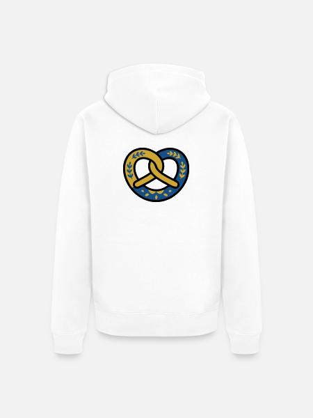 Pretzel Diamond Pattern Bavaria Volksfest Munich - Unisex Premium Organic Zip Hoodie - white