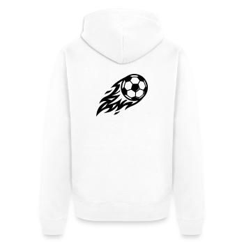 Balle de feu de football - Veste à capuche bio Premium Unisexe - blanc - Dos - Thijin (182cm)