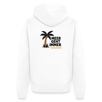 Orangen Palme am Meer - Unisex Premium Bio Zip Hoodie - Weiß - Hinten - Thijin (182cm)