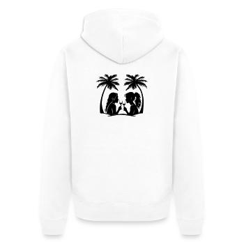 HolidayWomen's Palm Tree Icon - Unisex Premium Organic Zip Hoodie - white - Back - Thijin (182cm)