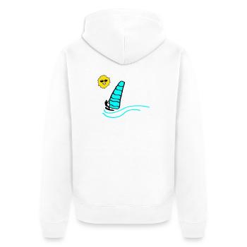 Surfer Sun - Unisex Premium Organic Zip Hoodie - white - Back - Thijin (182cm)