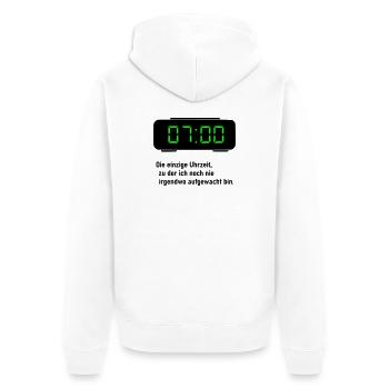 Die einzige Uhrzeit - Unisex Premium Bio Zip Hoodie - Weiß - Hinten - Thijin (182cm)